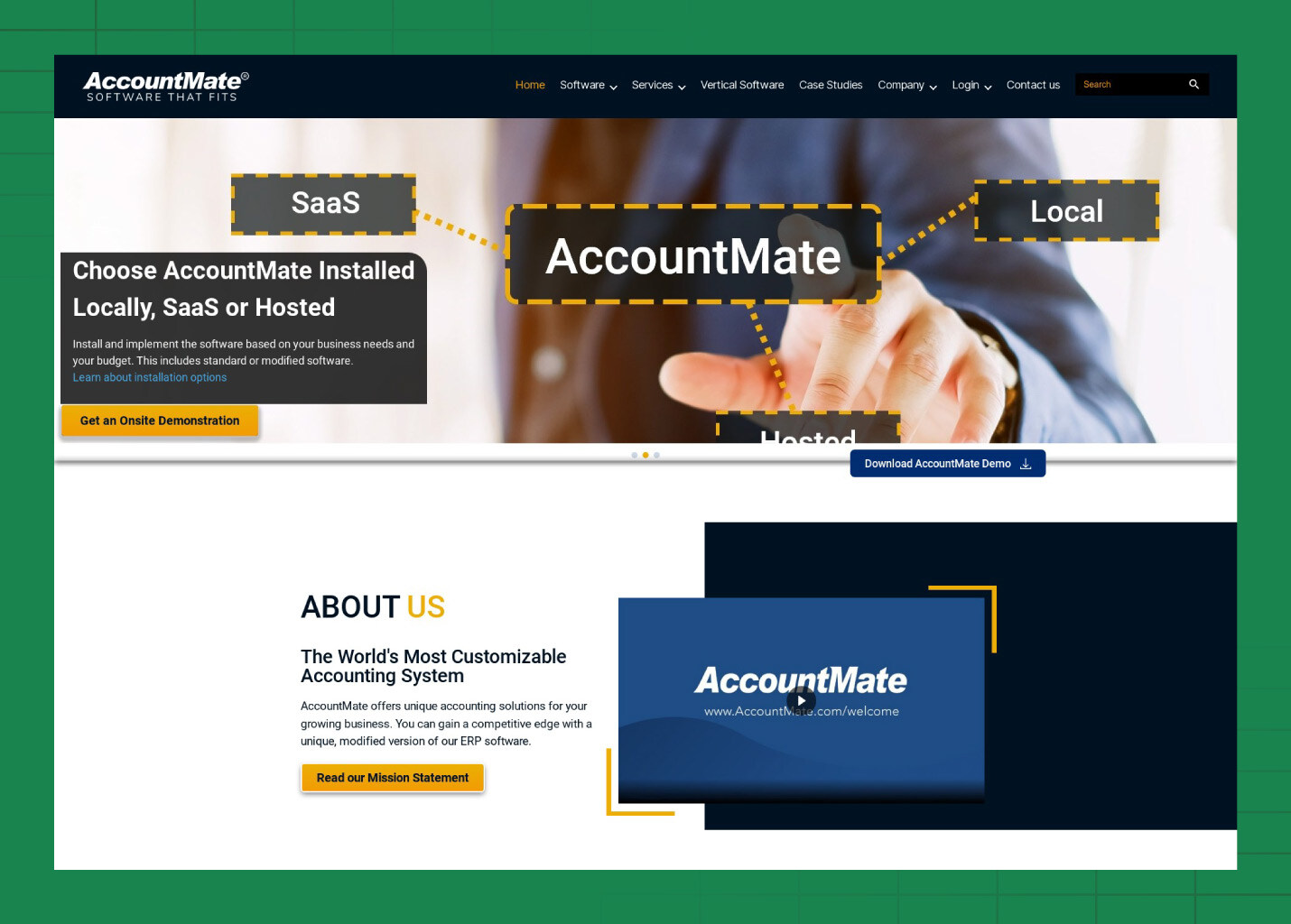 A preview of the AccountMate website