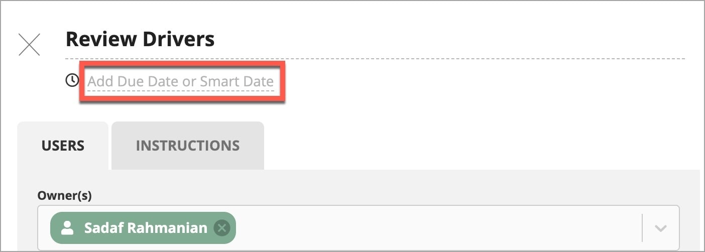 Add Due Date or Smart Date