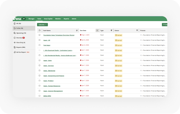 Screenshot of Vena's Task Experience