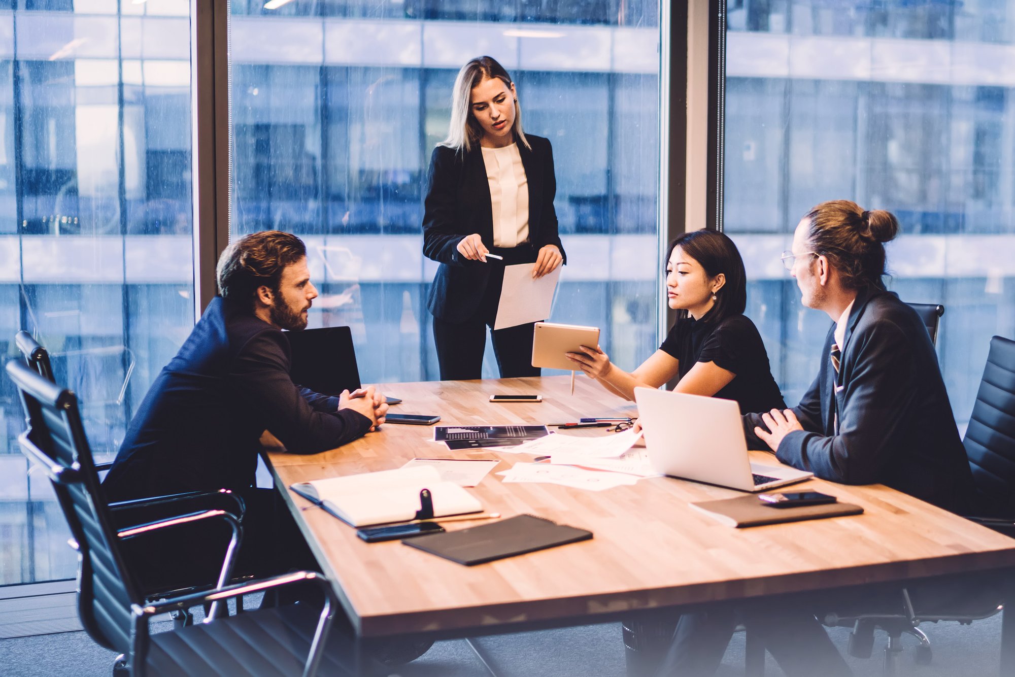 Group of lawyers working together in the office