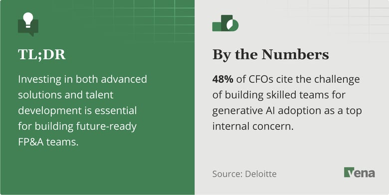 Investing in both advanced solutions and talent development is essential for building future-ready FP&A teams.