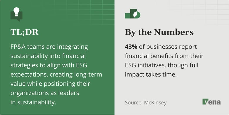 FP&A teams are integrating sustainability into financial strategies to align with ESG expectations, creating long-term value while positioning their organizations as leaders in sustainability