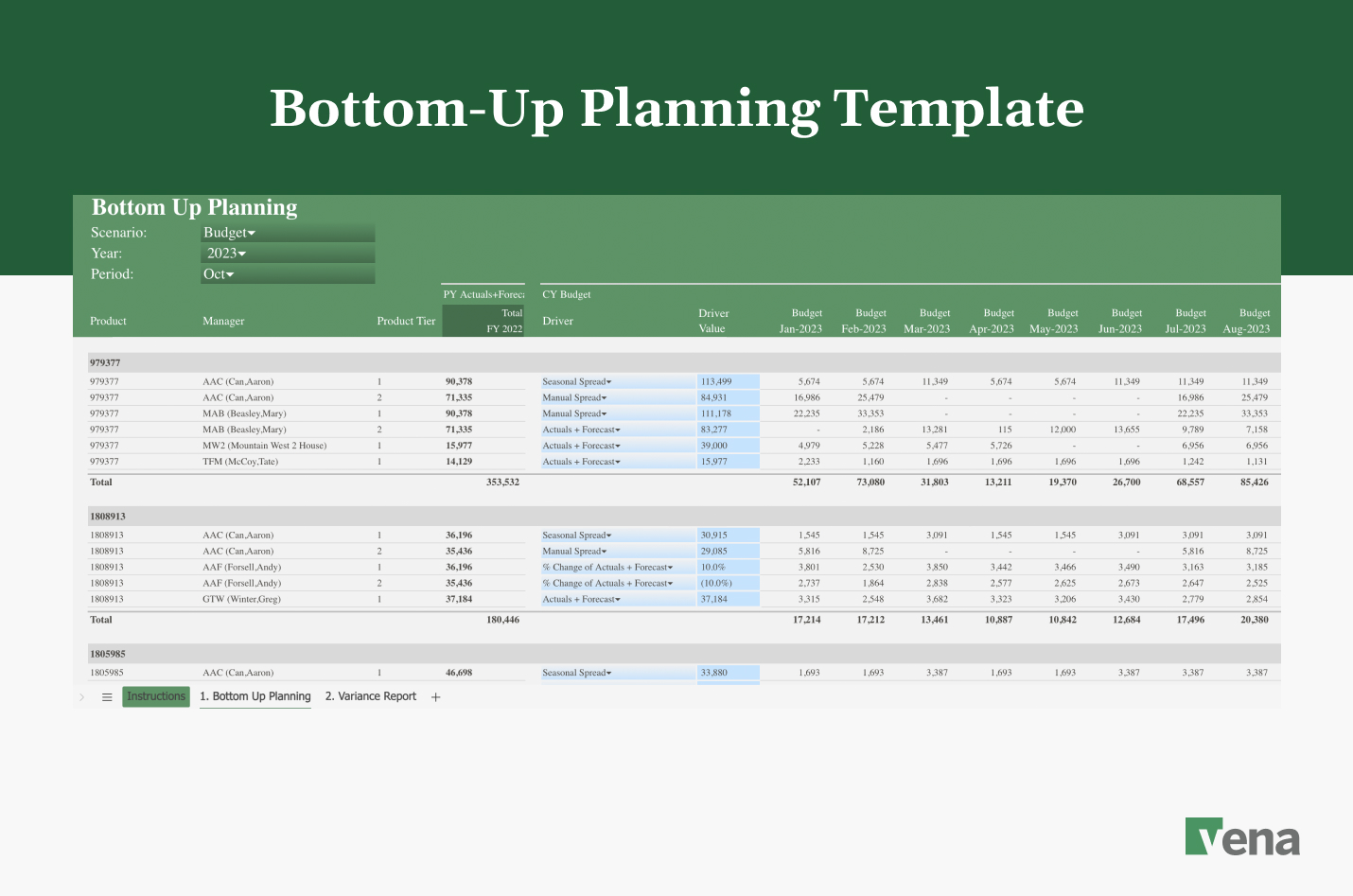 A preview of Bottom-Up Planning Template.