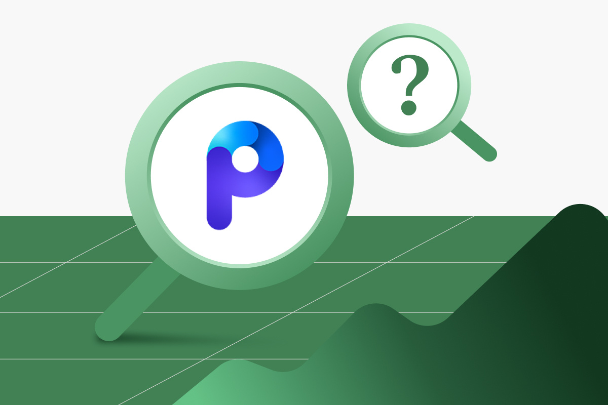 An illustration of a magnifying glass with the Planful logo in the middle