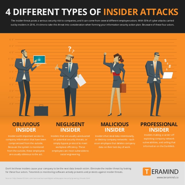 Infographic of insider threats to business data 