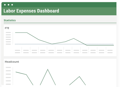 Image of Vena√¢‚Ç¨‚Ñ¢s Labor Expenses Dashboard. 