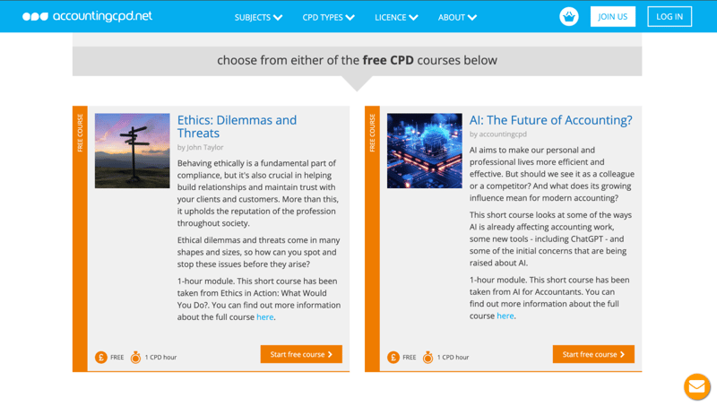 A preview of two courses available on accountingcpd.net