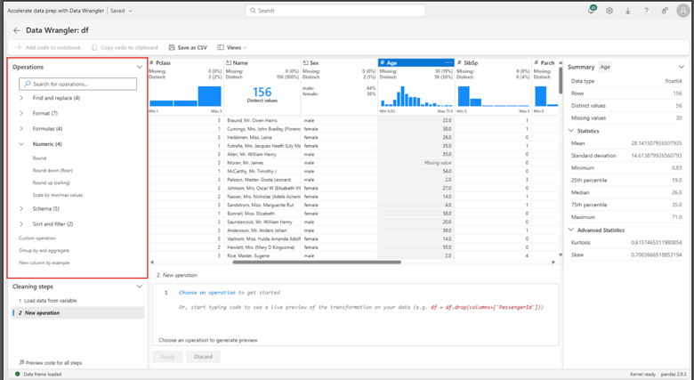 Data Wrangler in Fabric