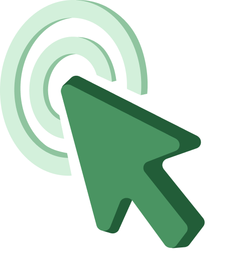 Icon of a computer cursor clicking