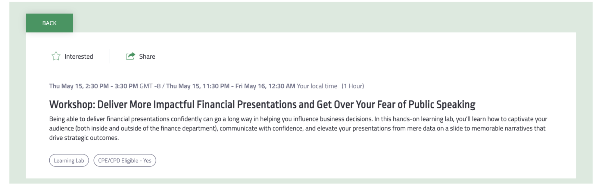 Excelerate Public Speaking Workshop