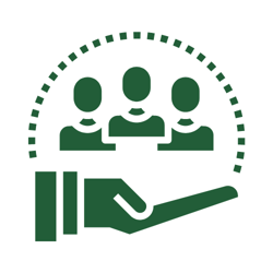 Icon of a hand held out