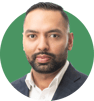 Headshot of Harjot Ghai on a green background