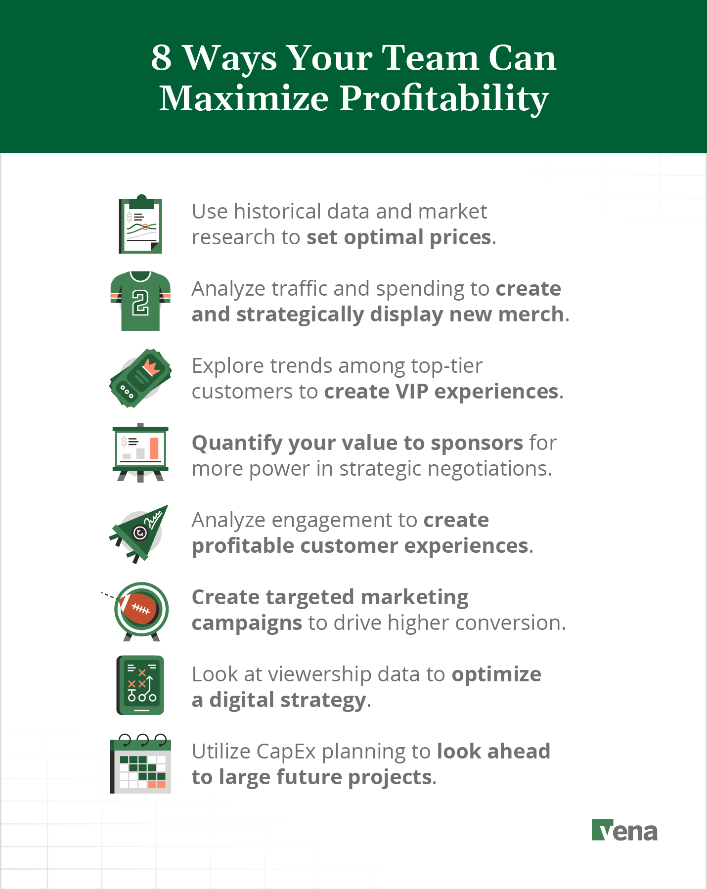 A text graphic listing "8 Ways Your Team Can Maximize Profitability"