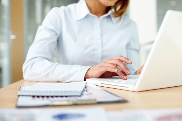 Someone working at their computer