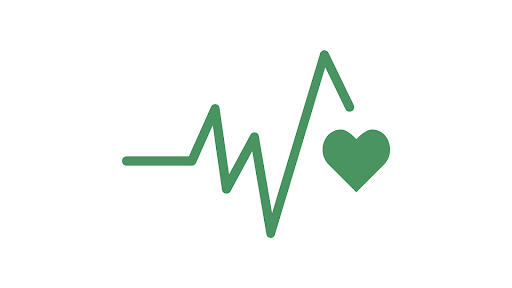 icon of line graph with a heart