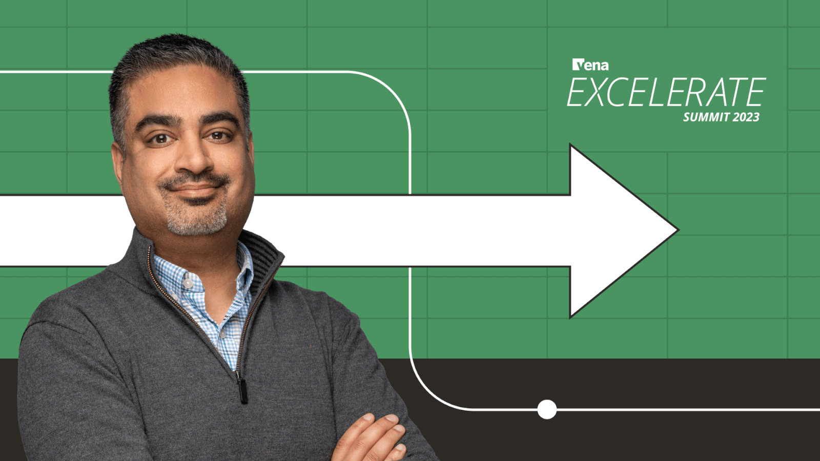 A picture of Rishi Grover (Chief Solutions Architect, Vena) on a green background. 