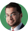 Headshot of Omer Khan on a green background