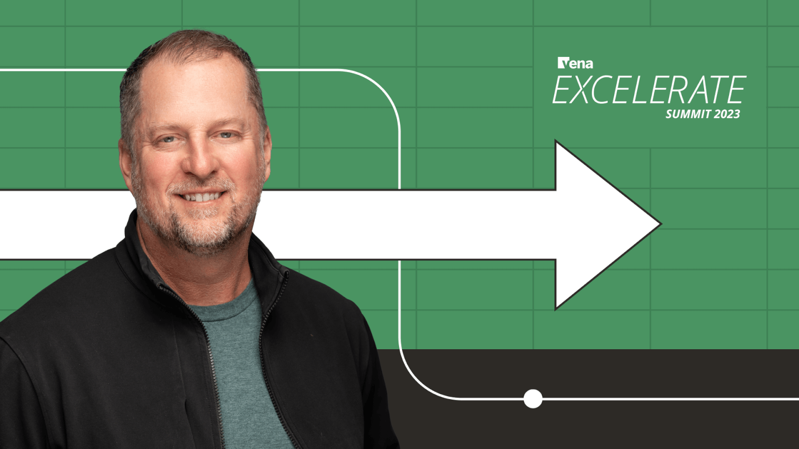 A picture of Hunter Madeley (CEO, Vena) on a green background. 