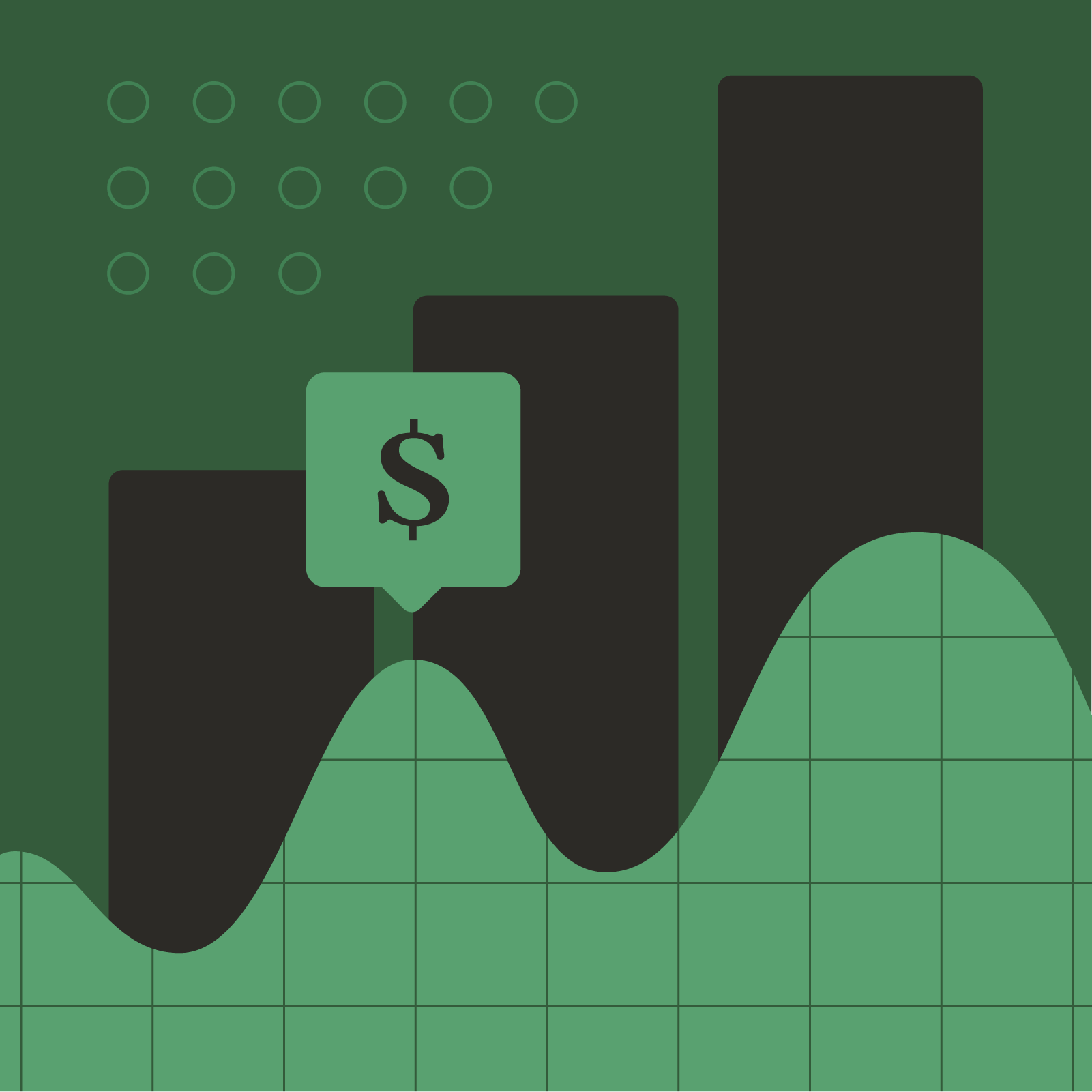 Collage of different data visualizations such as a bar chart and pie chart.
