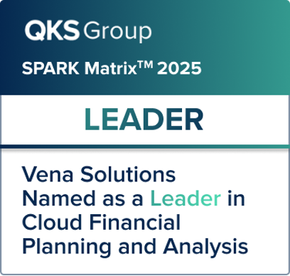 Vena Solutions named leader in QKS Group SPARK Matrix 2025 for Cloud Financial Planning and Analysis.