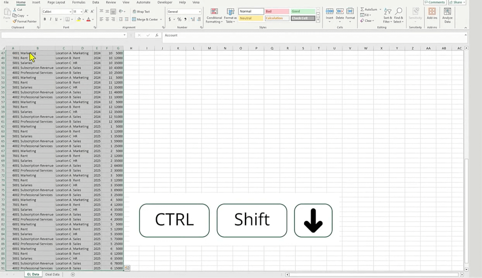 An image showing how to highlight your dataset.