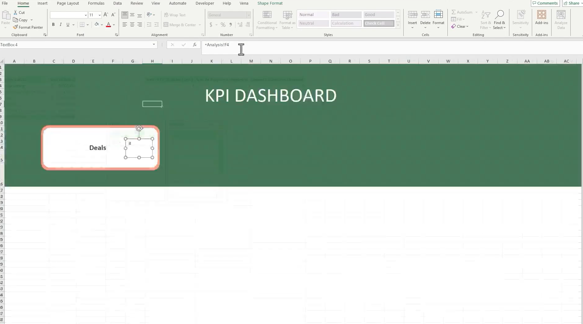 An image showing us pulling data into our dashboard using the formula bar.