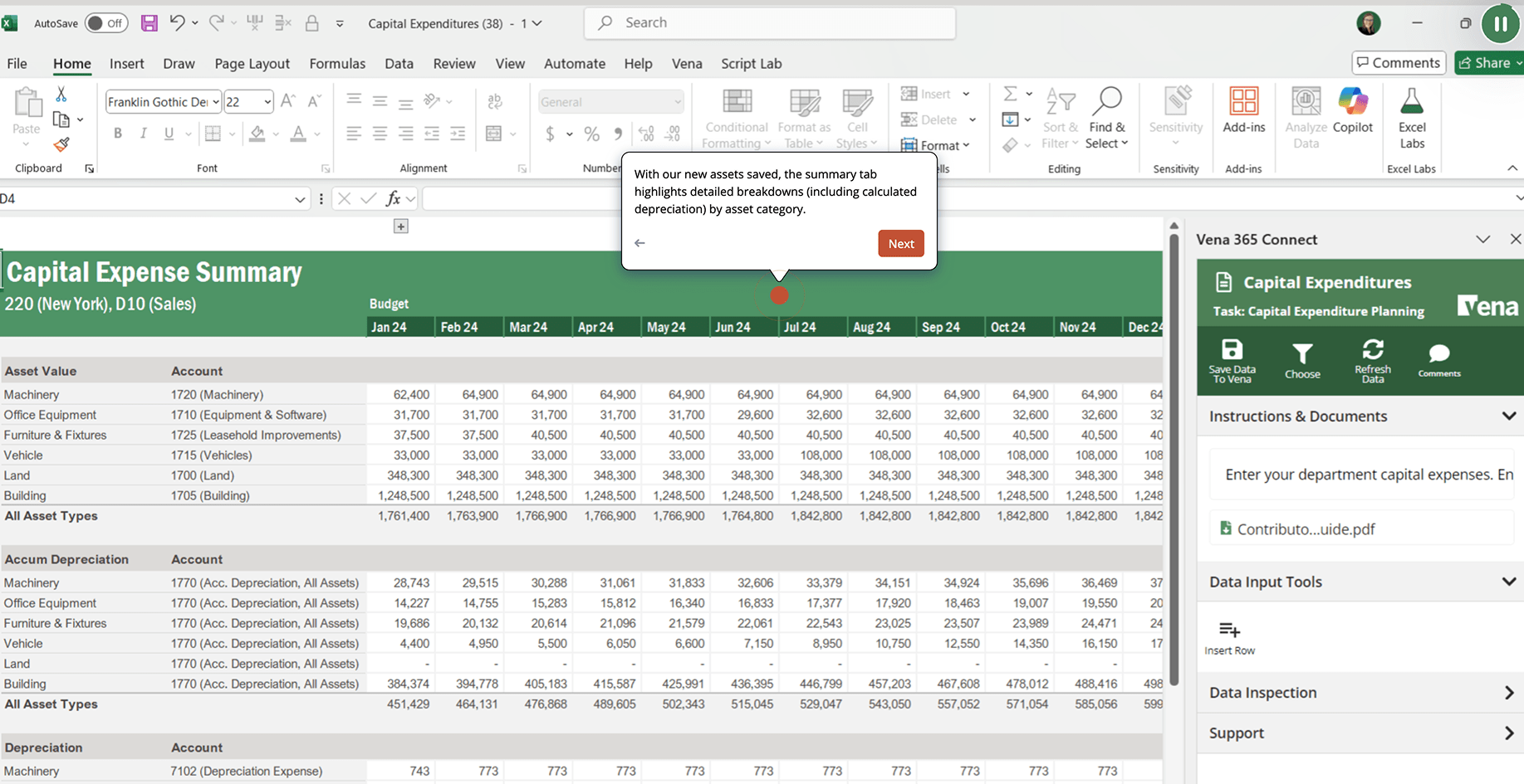 Vena for CapEx Planning