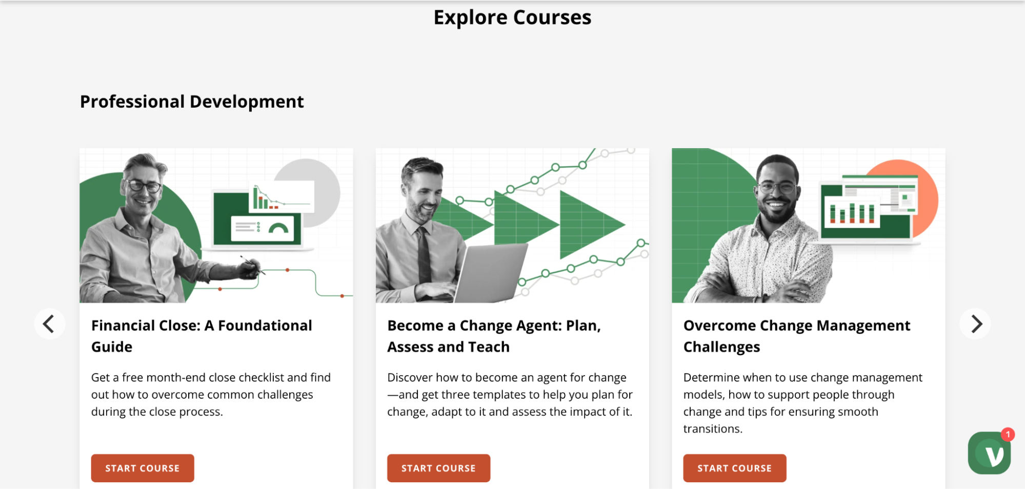 A preview of the courses available on Vena Academy from the Vena website