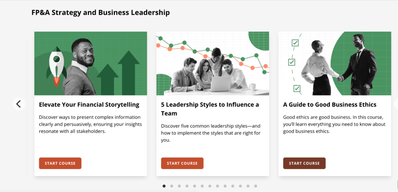 A preview of the courses available on Vena Academy