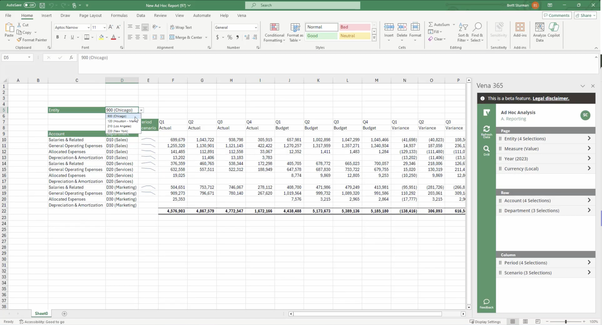Vena Ad Hoc Page Filters