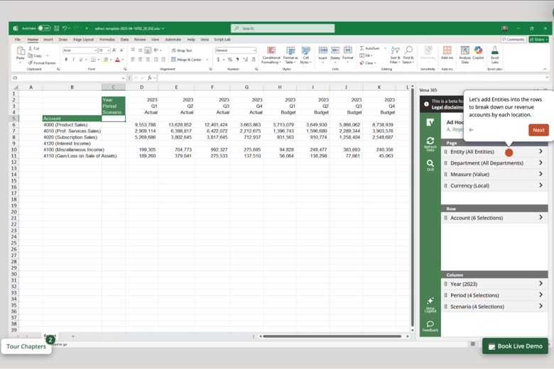 Vena Ad Hoc Setting Up Reporting Structure