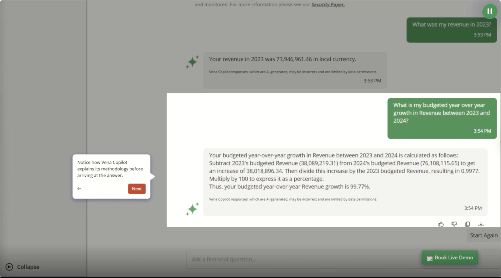 Vena Copilot Analytics Agent