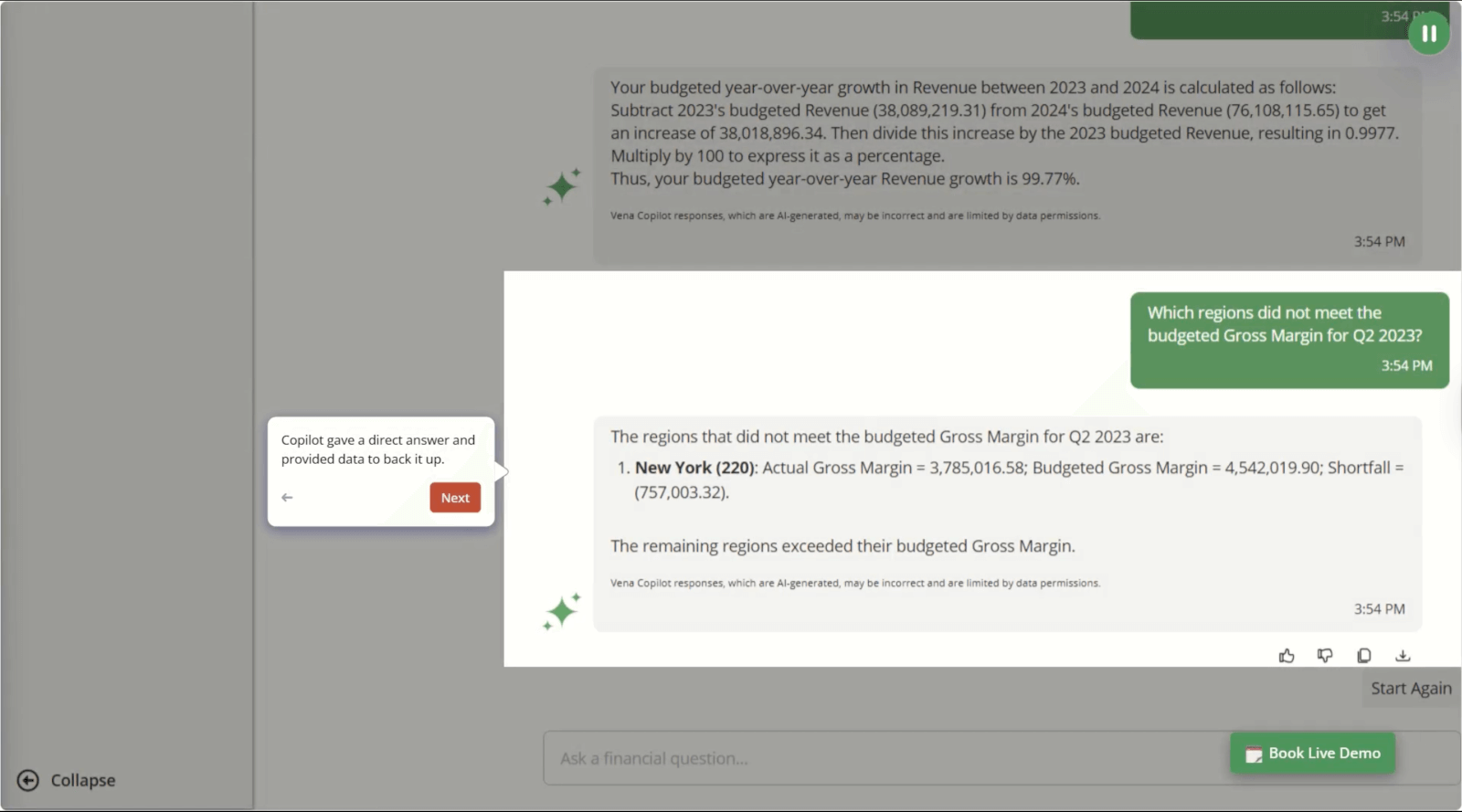 Vena Copilot Gross Margin by Region