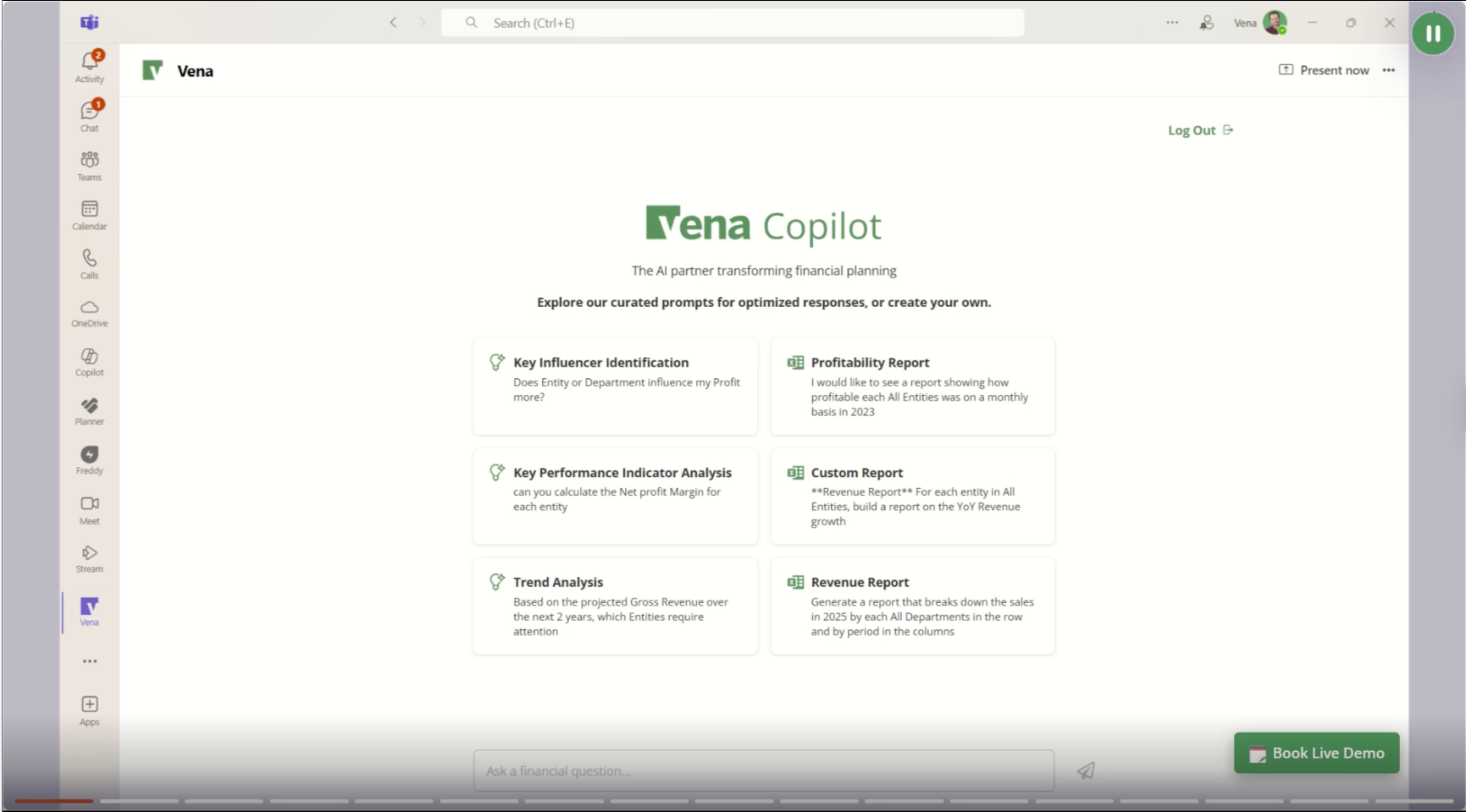 Vena Copilot in Teams Interface